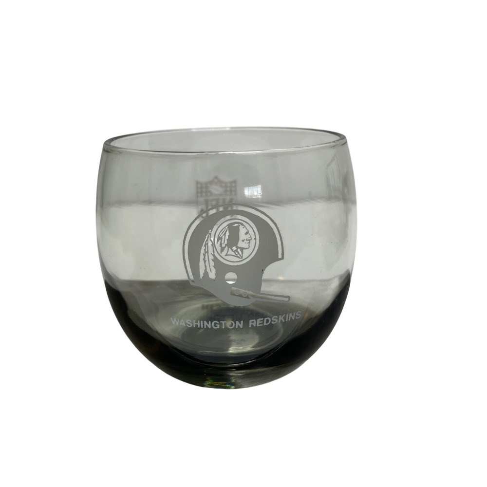 Vintage‎ Washington Redskins NFL Smoked Glass Tumbler Helmet Logo Grey Etched